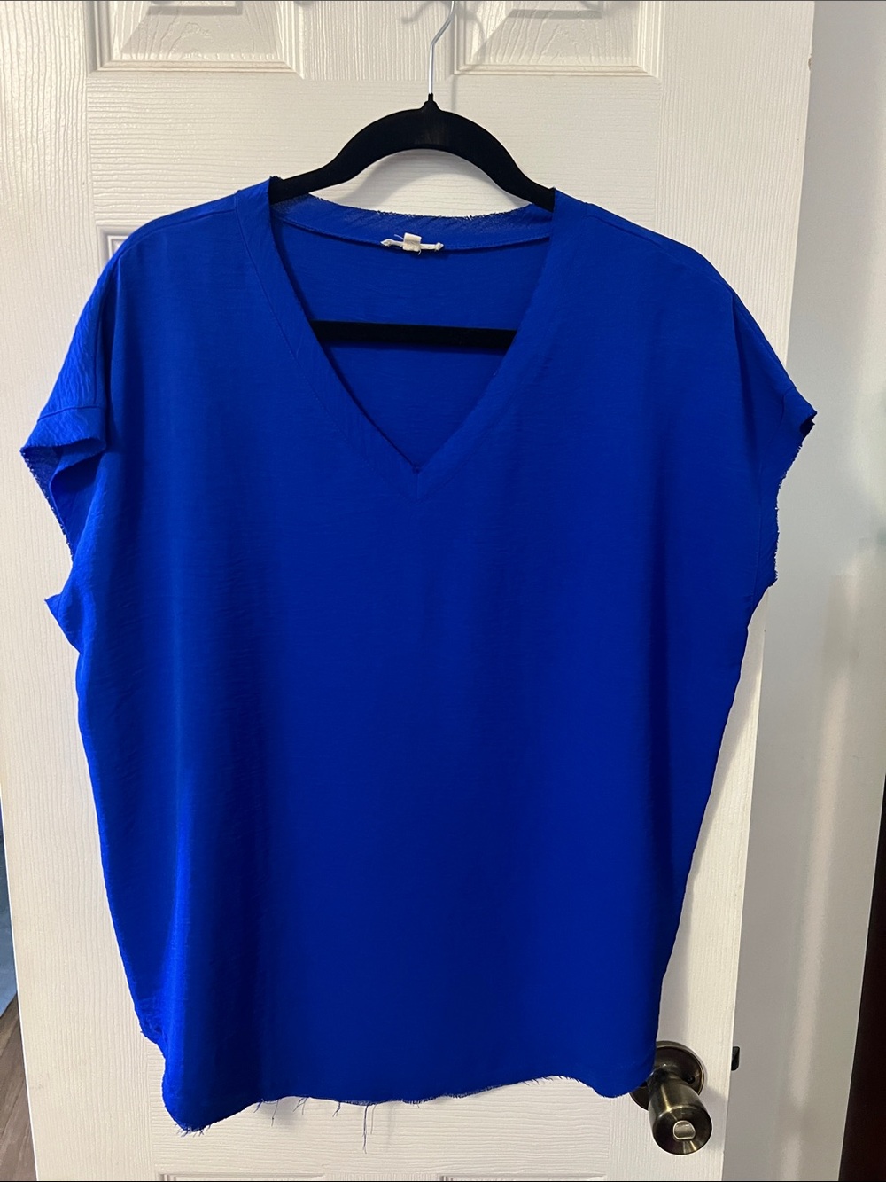 Women’s V-Neck Short Sleeve Top - Royal Blue